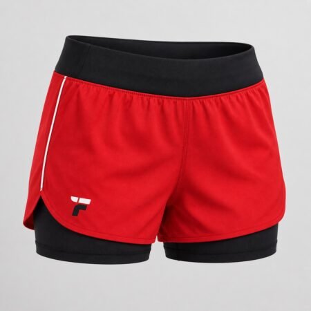 Short de Corrida Vermelho 2 em 1 ForjaFit